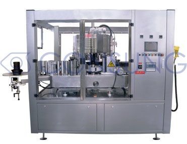 Roll fed hot melt glue labeller machine