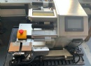Semi auto flag labeling machine for rubber band